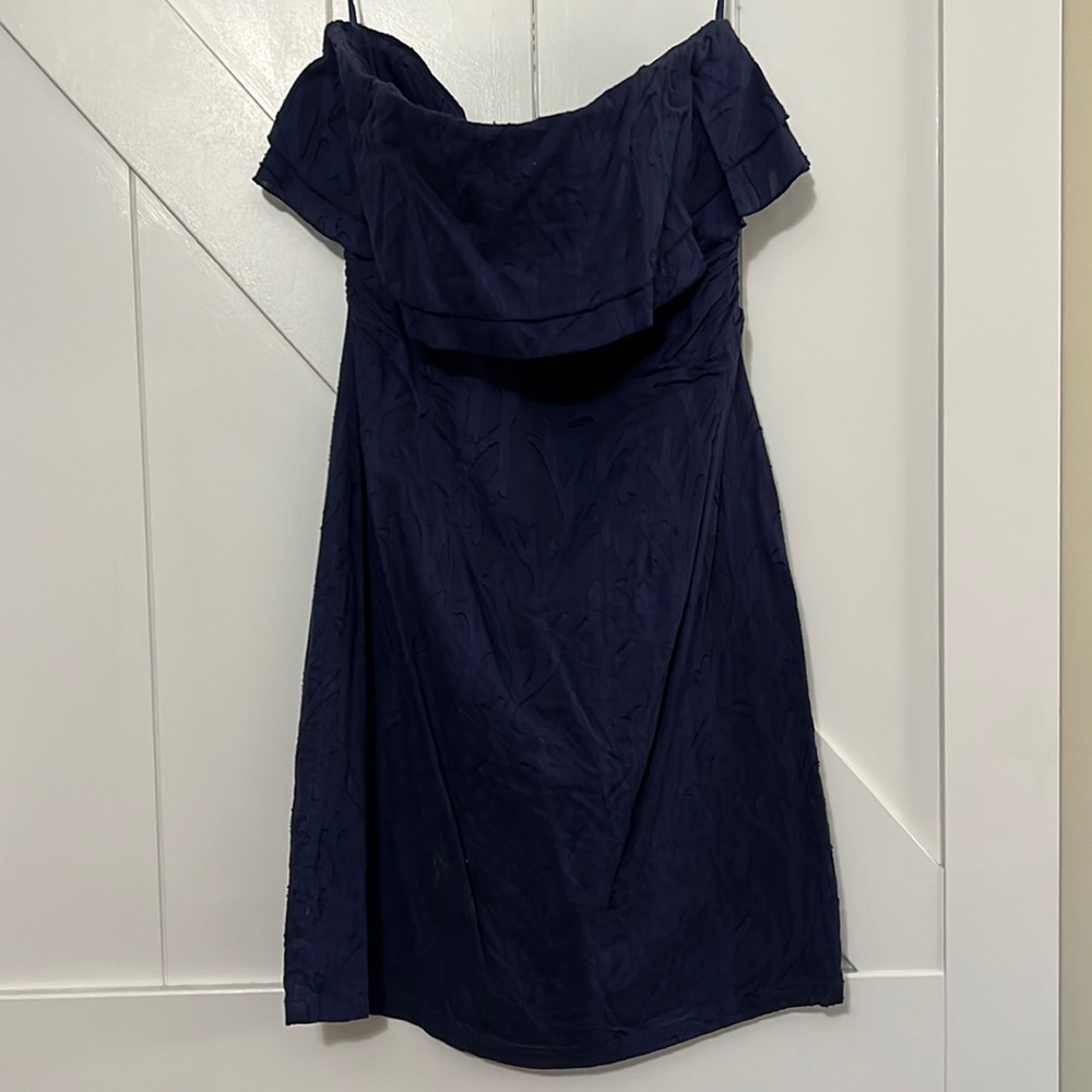 Southern Frock strapless coral detail dress